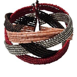 Elegant Ethnic Style Beaded Wrap Statement Bracelet Fashion Jewelry Women